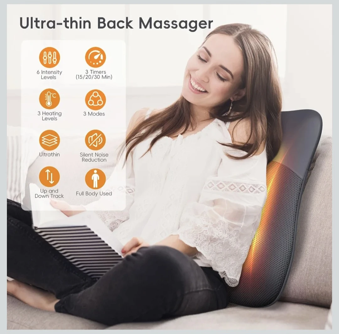 Pryfey Ultrathin Back Massager with Heat - photo 2