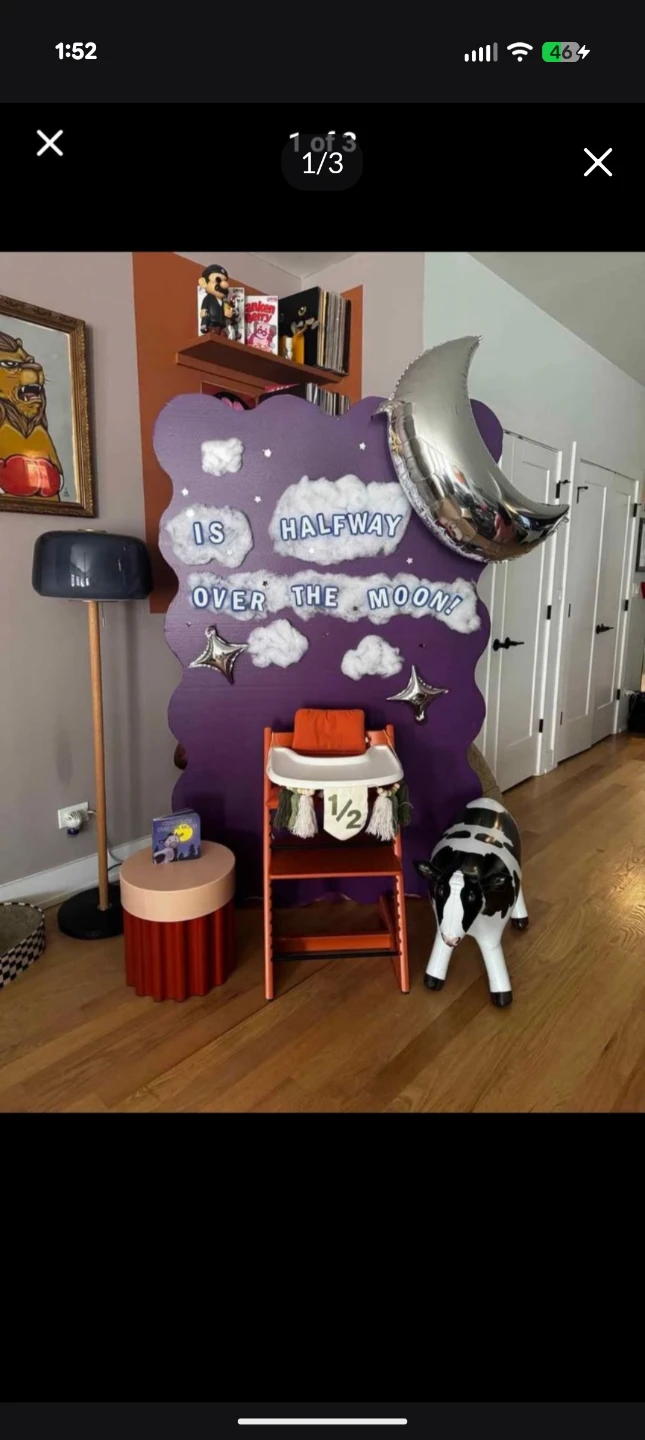 Purple Wavy party birthday shower Backdrop - photo 2
