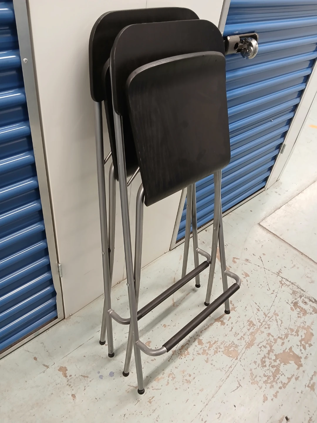2 Dark Brown Folding Bar Stools - photo 4