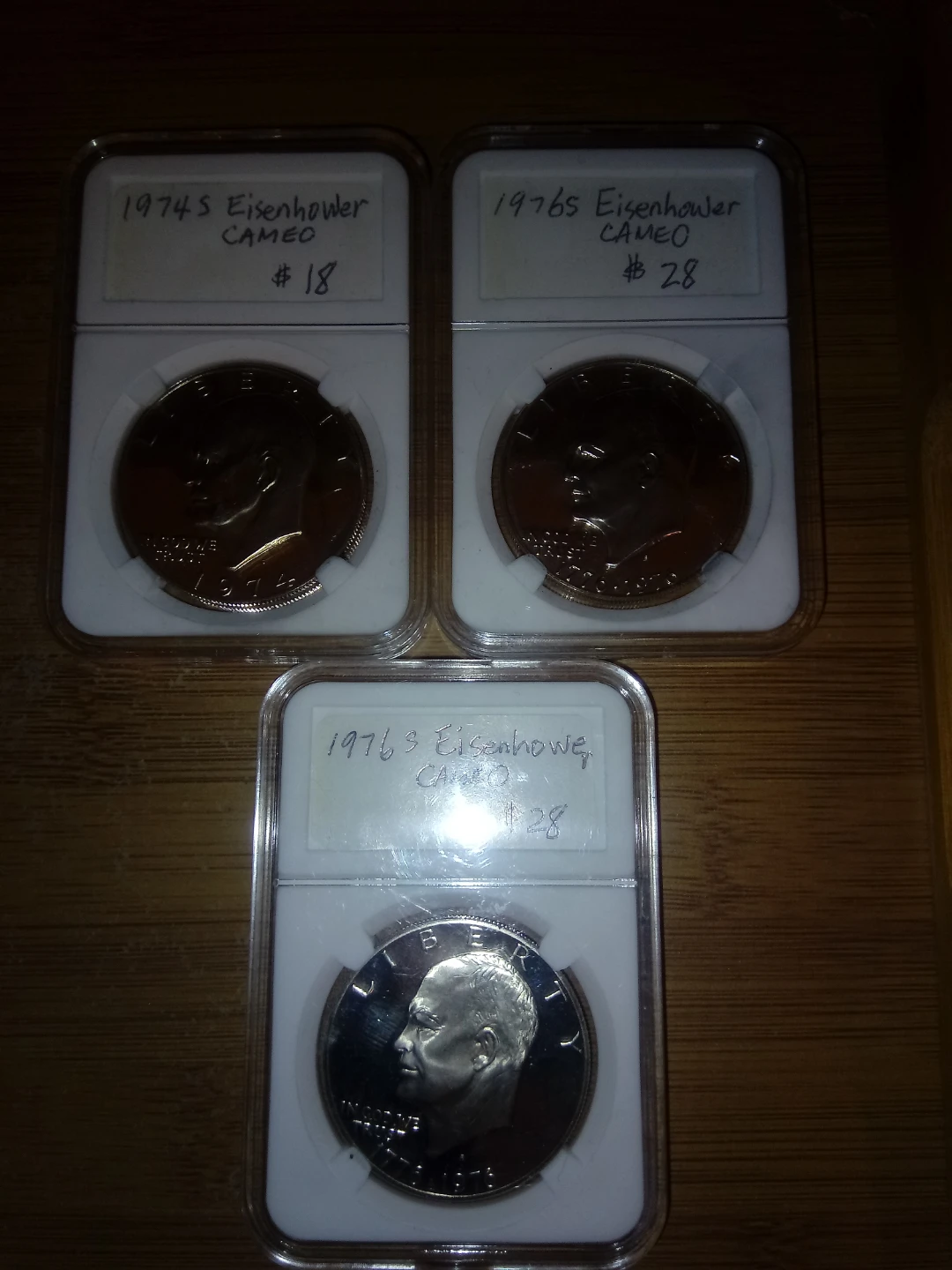 Eisenhower Dollar Coins - 1974, 1976 CAMEO