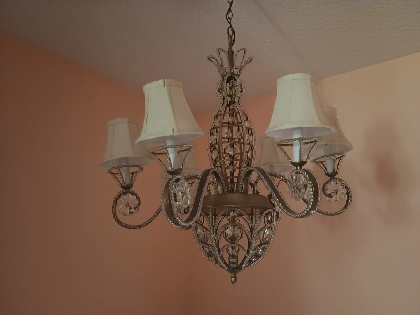 Trans Globe Chandelier Rough Shining Silver/Transparent Red - photo 3