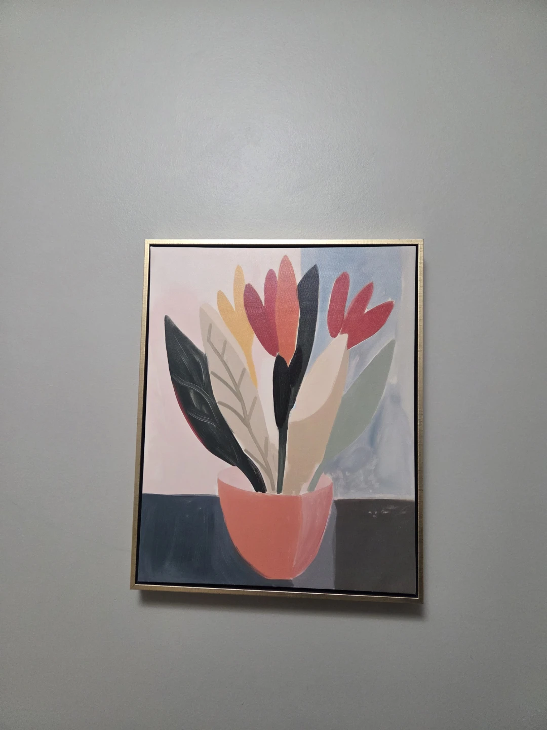 Framed Abstract Floral Canvas Art Print