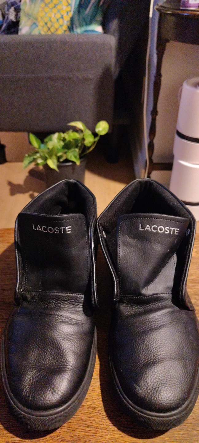 Black Lacoste Leather Sneakers