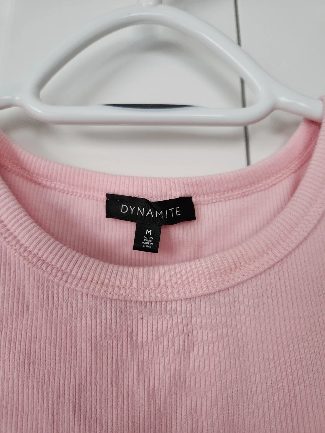 Dynamite Pink Ribbed T-Shirt - photo 2