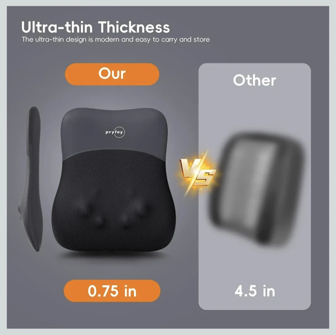 Pryfey Ultrathin Back Massager with Heat - photo 5