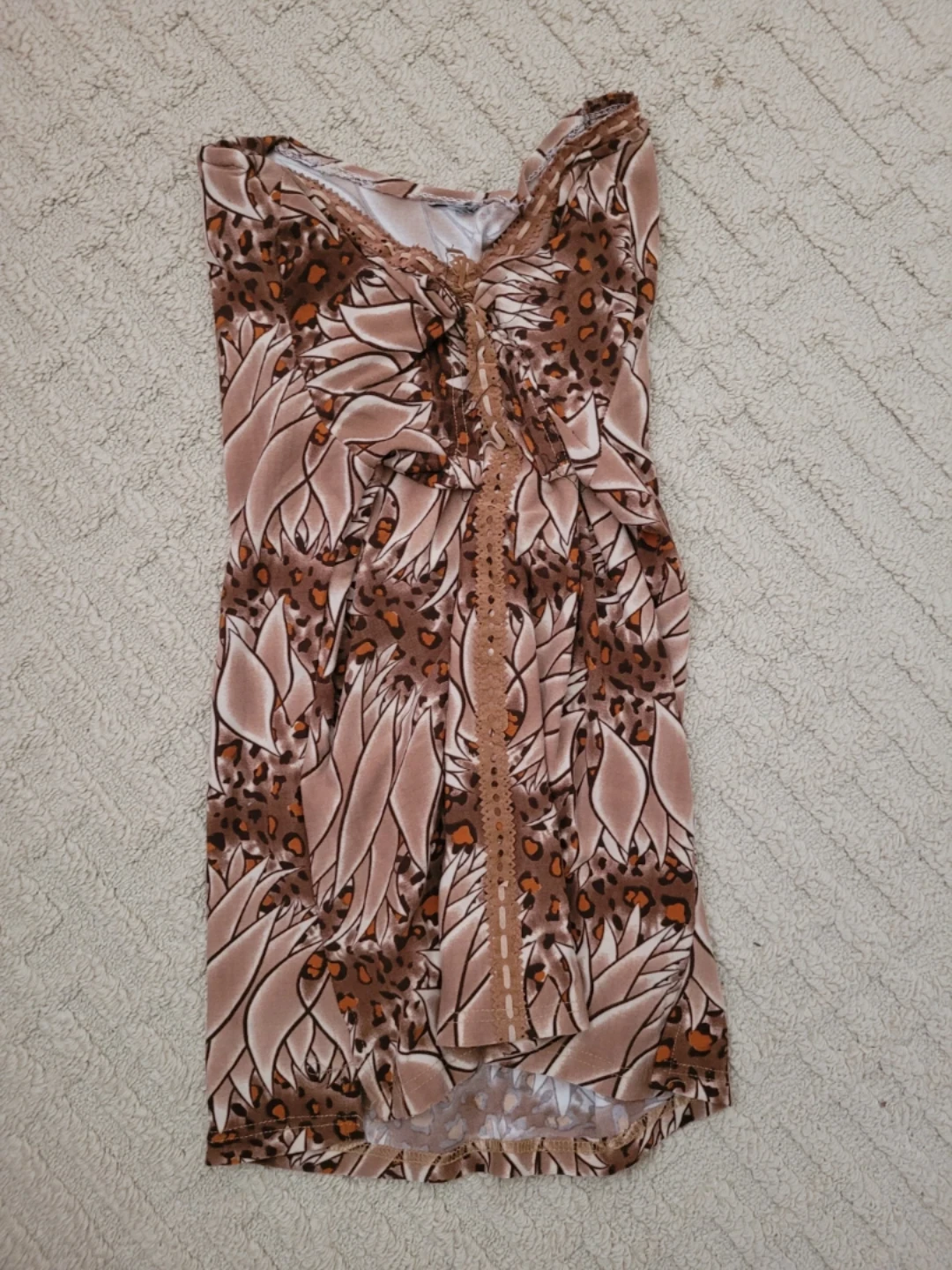 Women's Brown Animal Print Tube Top