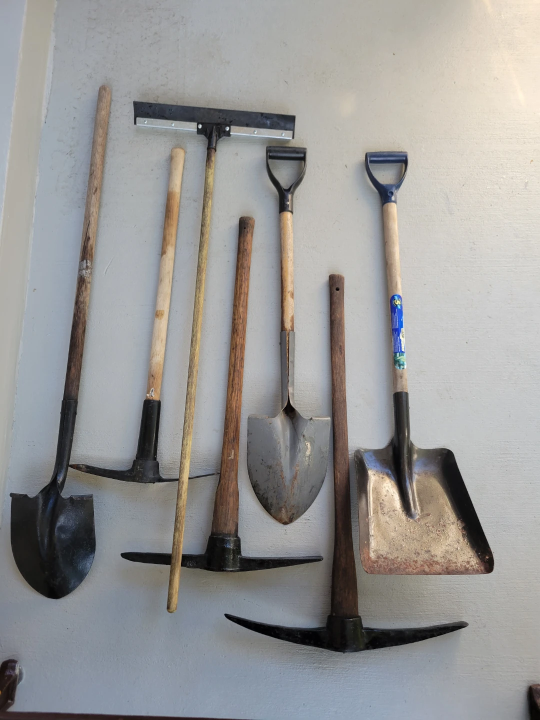 Garden Tools - Shovels, Pickaxes, squeegee, blower, wheelbarrow