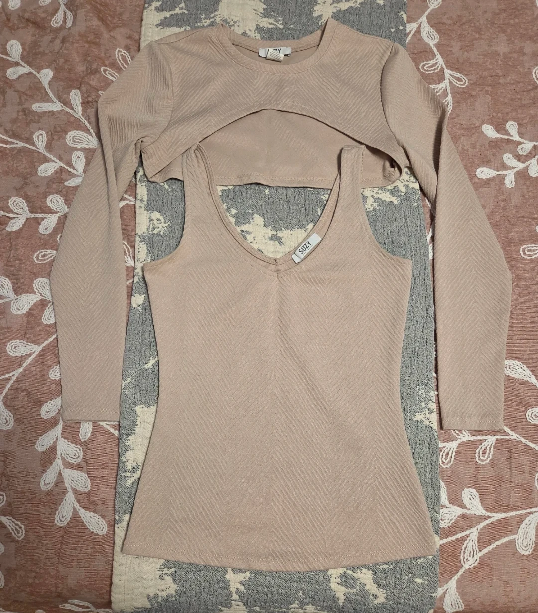 Suzy Shier Beige 2-piece Top - photo 3