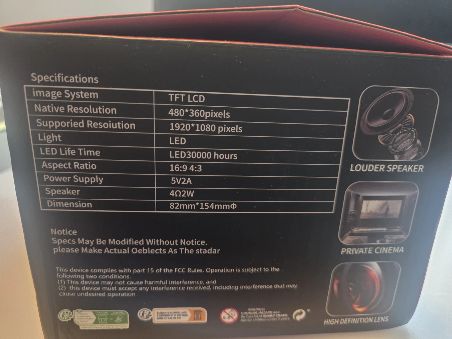 Rotundity Mini LED Projector. Open box never used. - photo 3