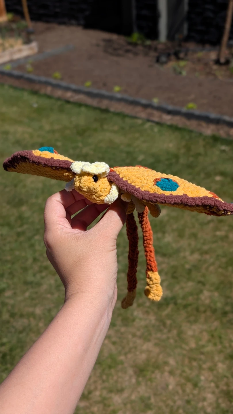 Crocheted comet Moth Plushie - photo 3