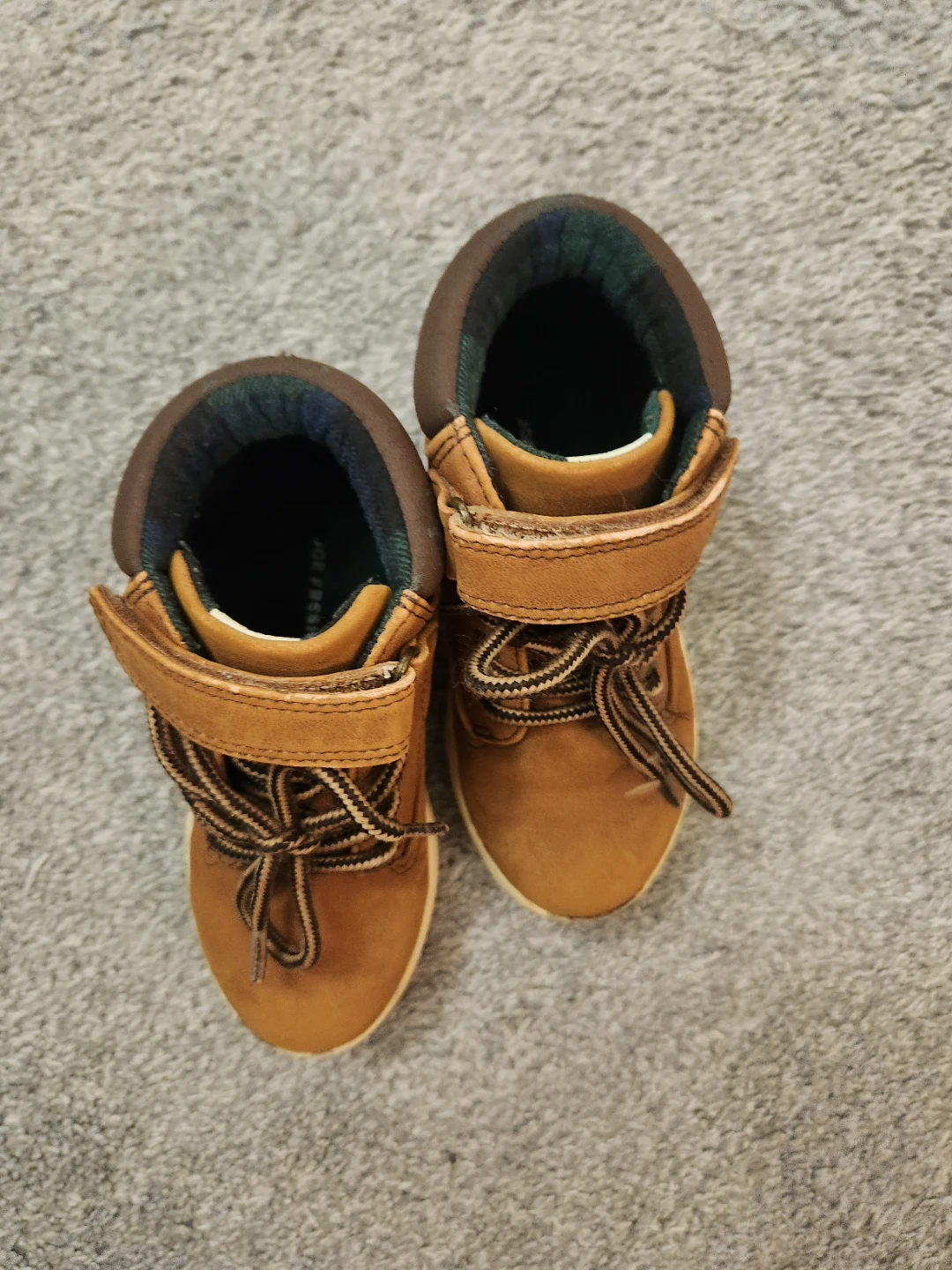 Brown Lace-up velcro Boots, Toddler Kids Size 9 - photo 2