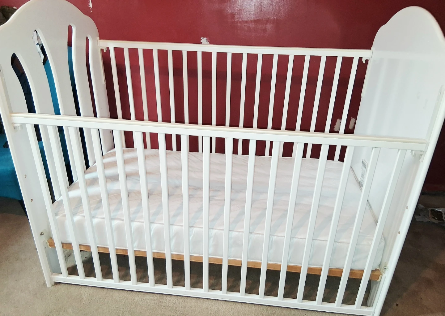White Baby Crib with Mattress - photo 2