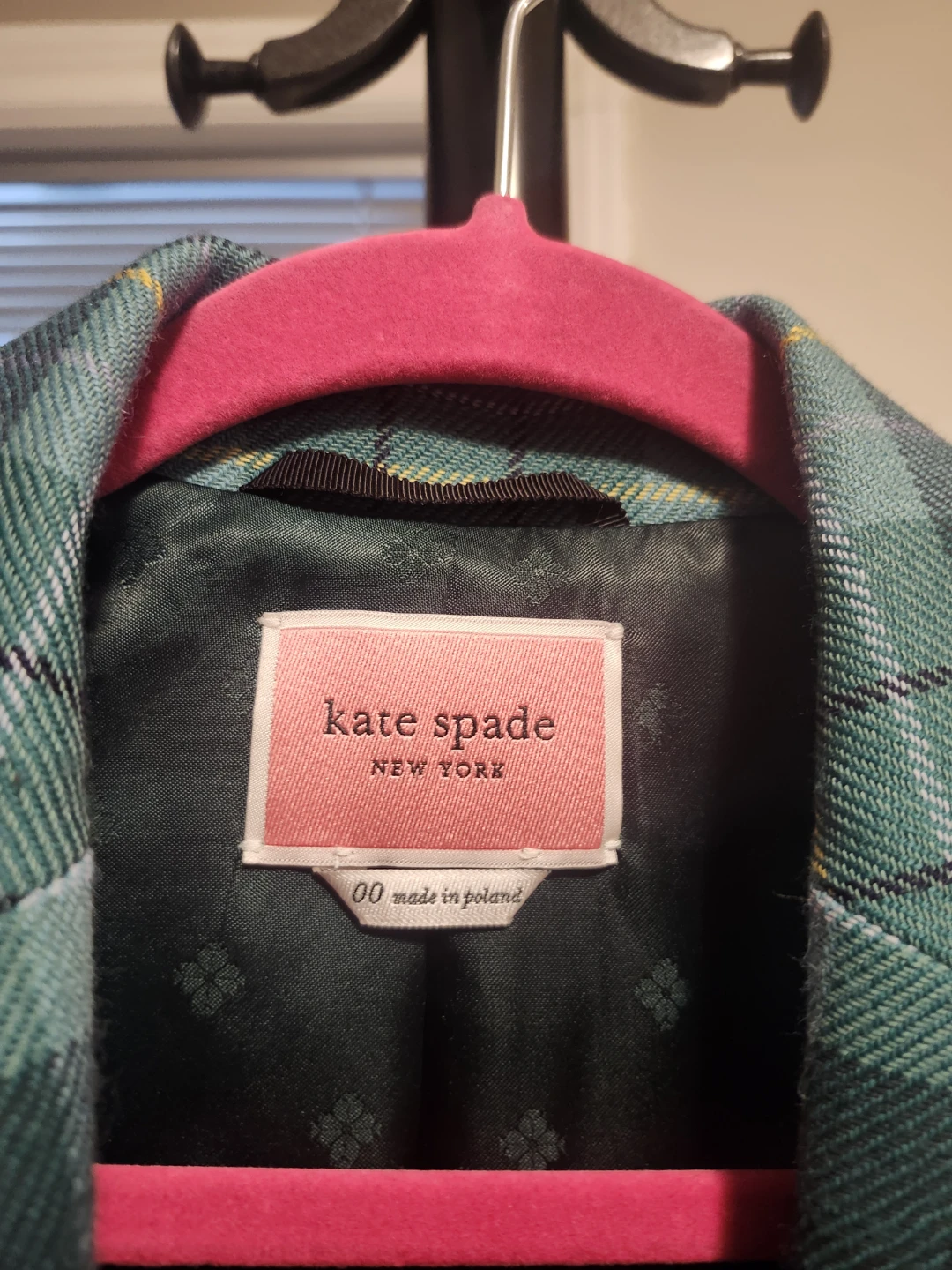 Kate Spade Plaid Blazer with Rose Detail - photo 2