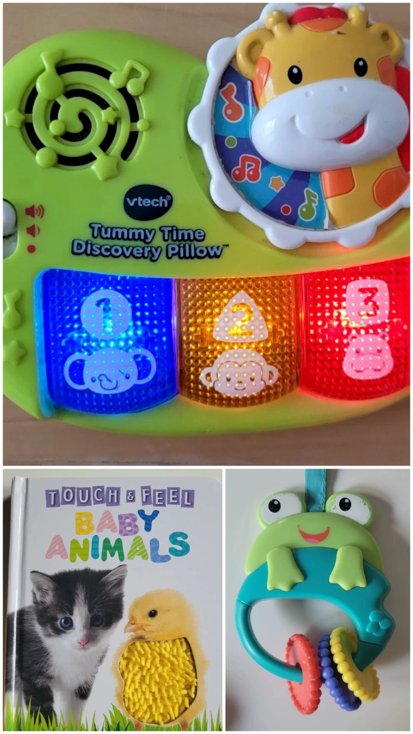 VTech Tummy Time Discovery Pillow & Baby Animals Book