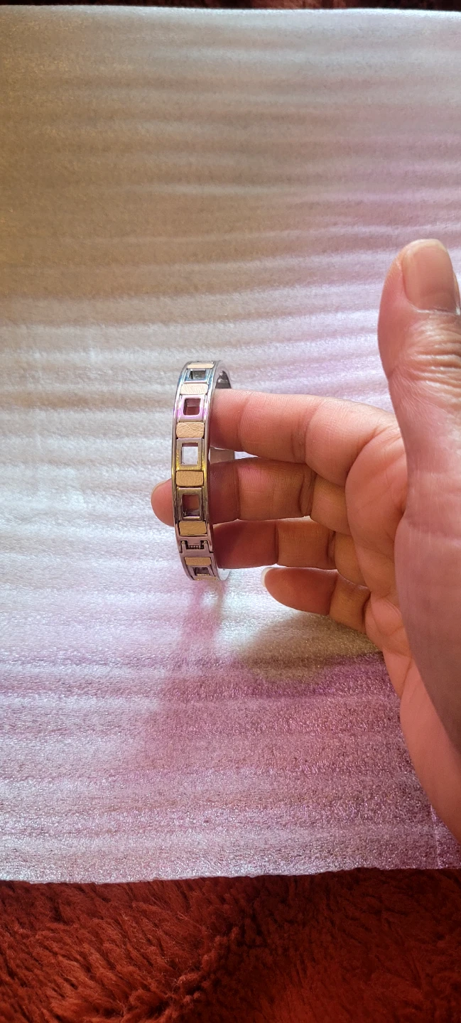 Silver and Gold Tone Cuff hinged Bracelet