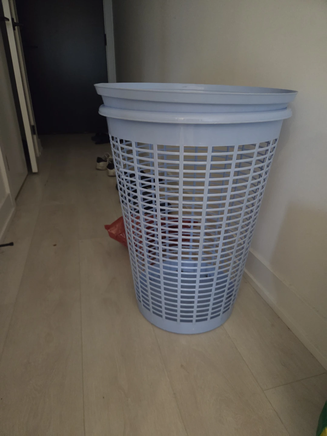 Large light blue laundry basket