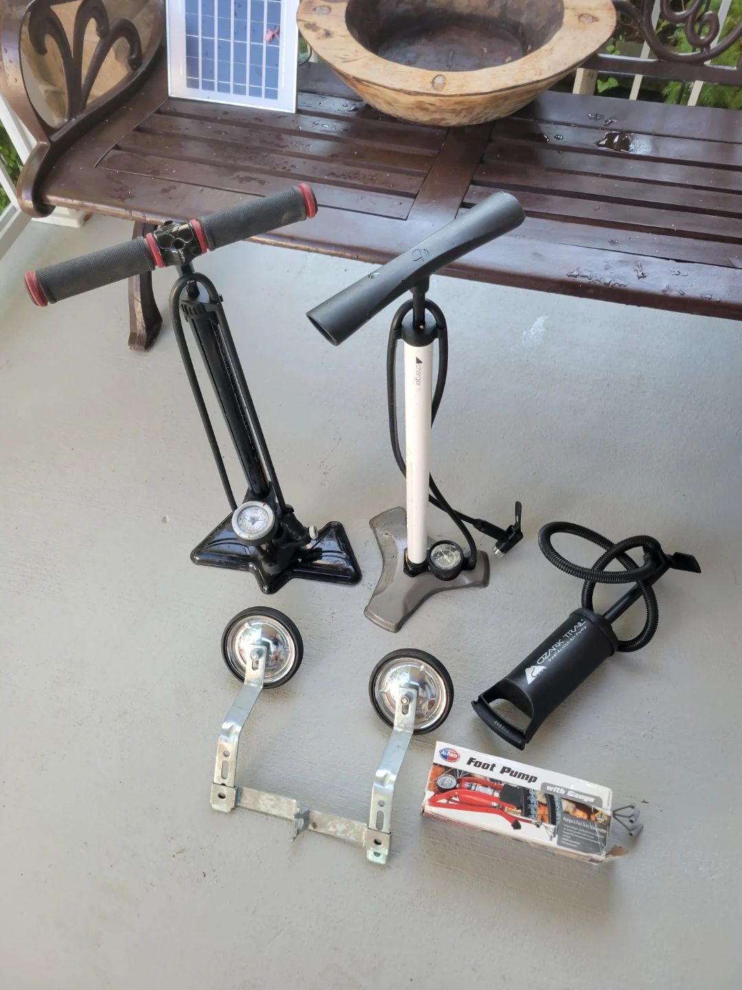 Ozark Trail Foot Pump with Gauge, Bike pump-$5 each