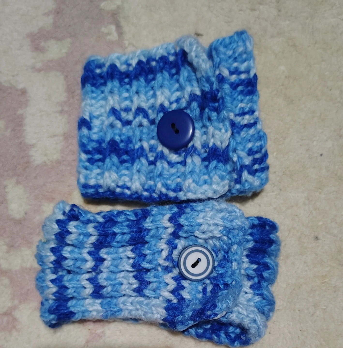 Hand-knitted Blue & White Strips