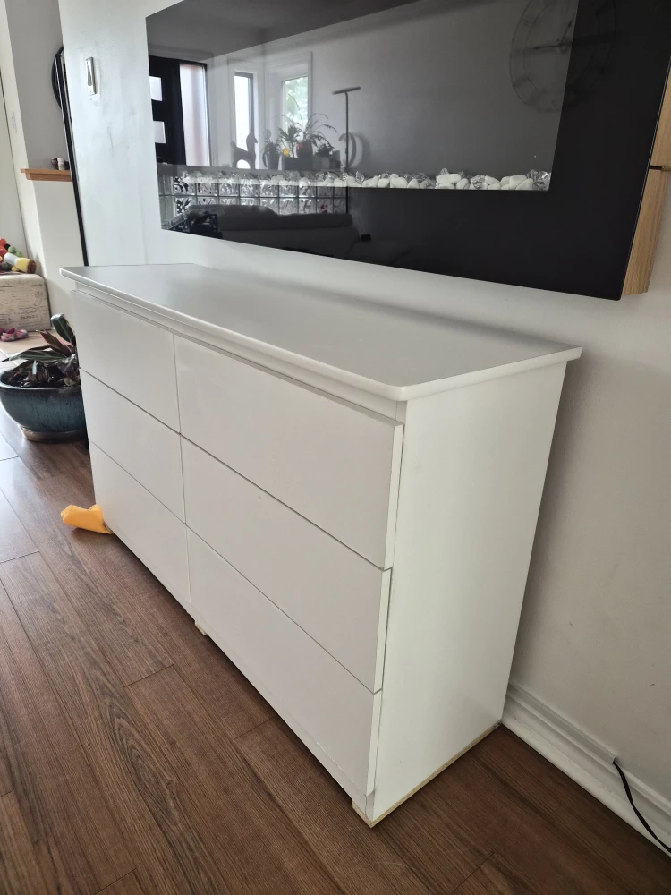 White 6-Drawer Dresser - photo 5