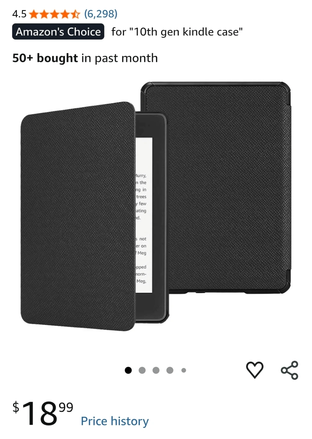 Kindle 10th gen black case