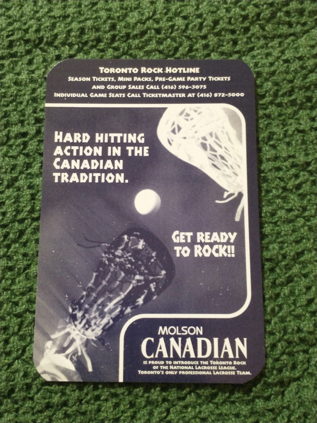 1999 Toronto Rock Lacrosse Laminated Schedule - photo 3