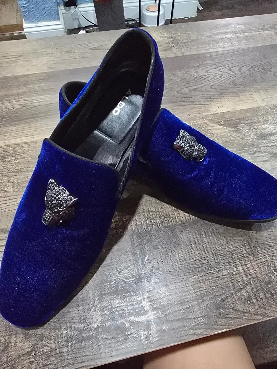 ALDO Men's Blue Velvet Loafers with Panther Detail - photo 2