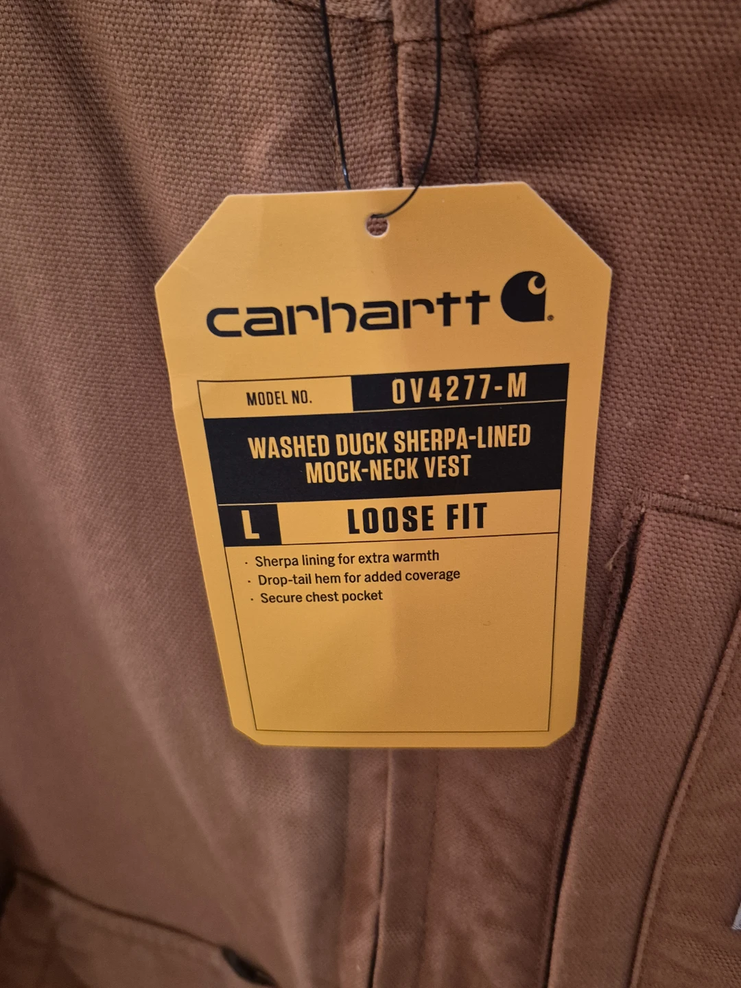 NWT)Carhartt Large Washed Duck Sherpa-Lined Mock-Neck Vest - photo 4