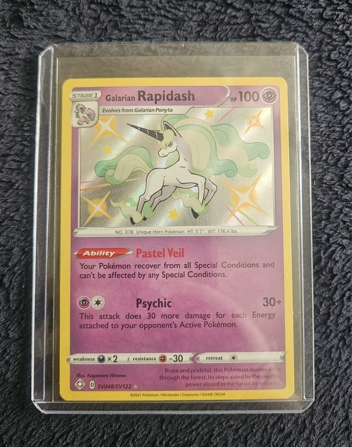 Pokémon Galarian Rapidash SV048/SV122 Shining Fates Holo