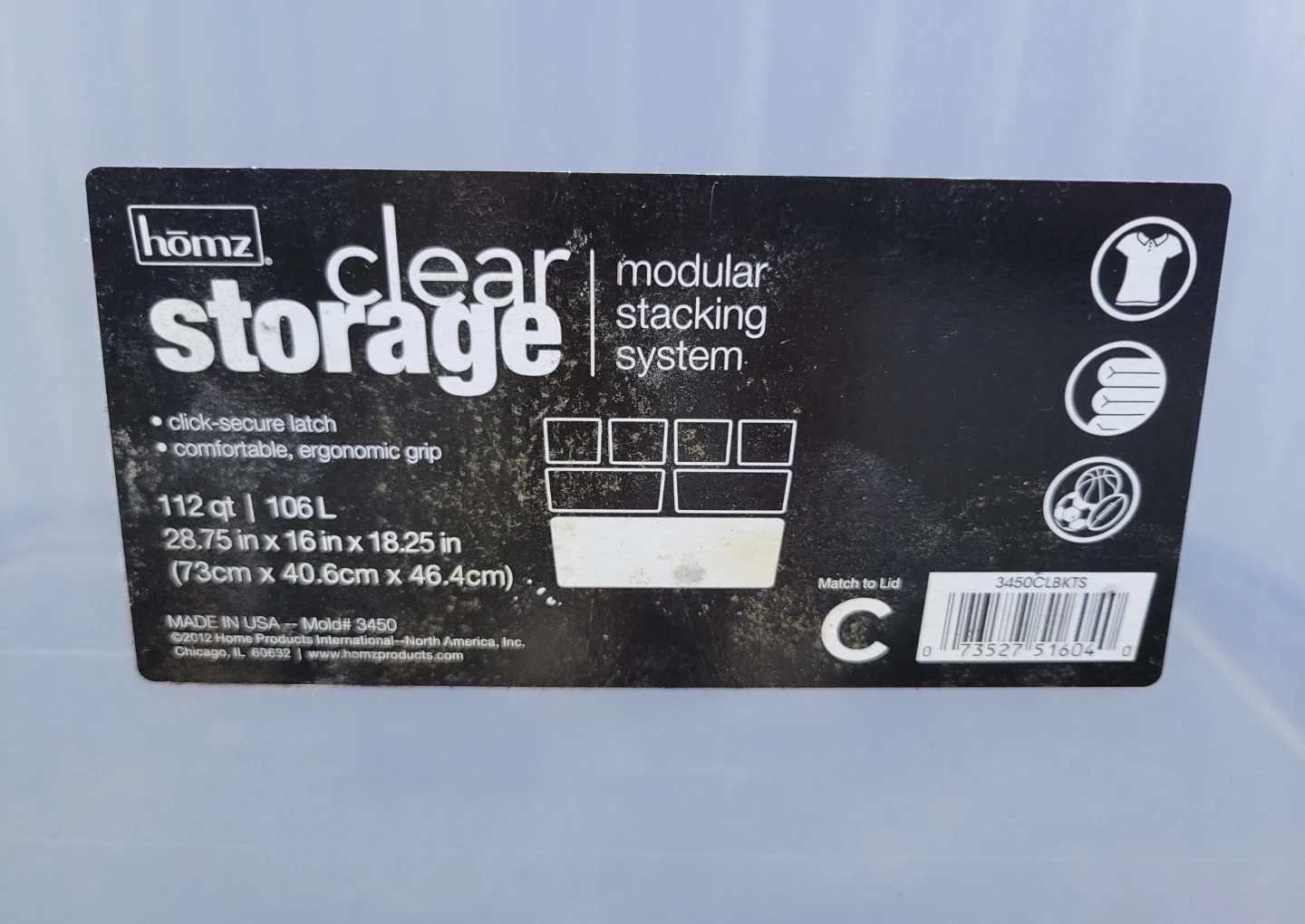 Homz Clear Modular Stacking Storage Bin - photo 2