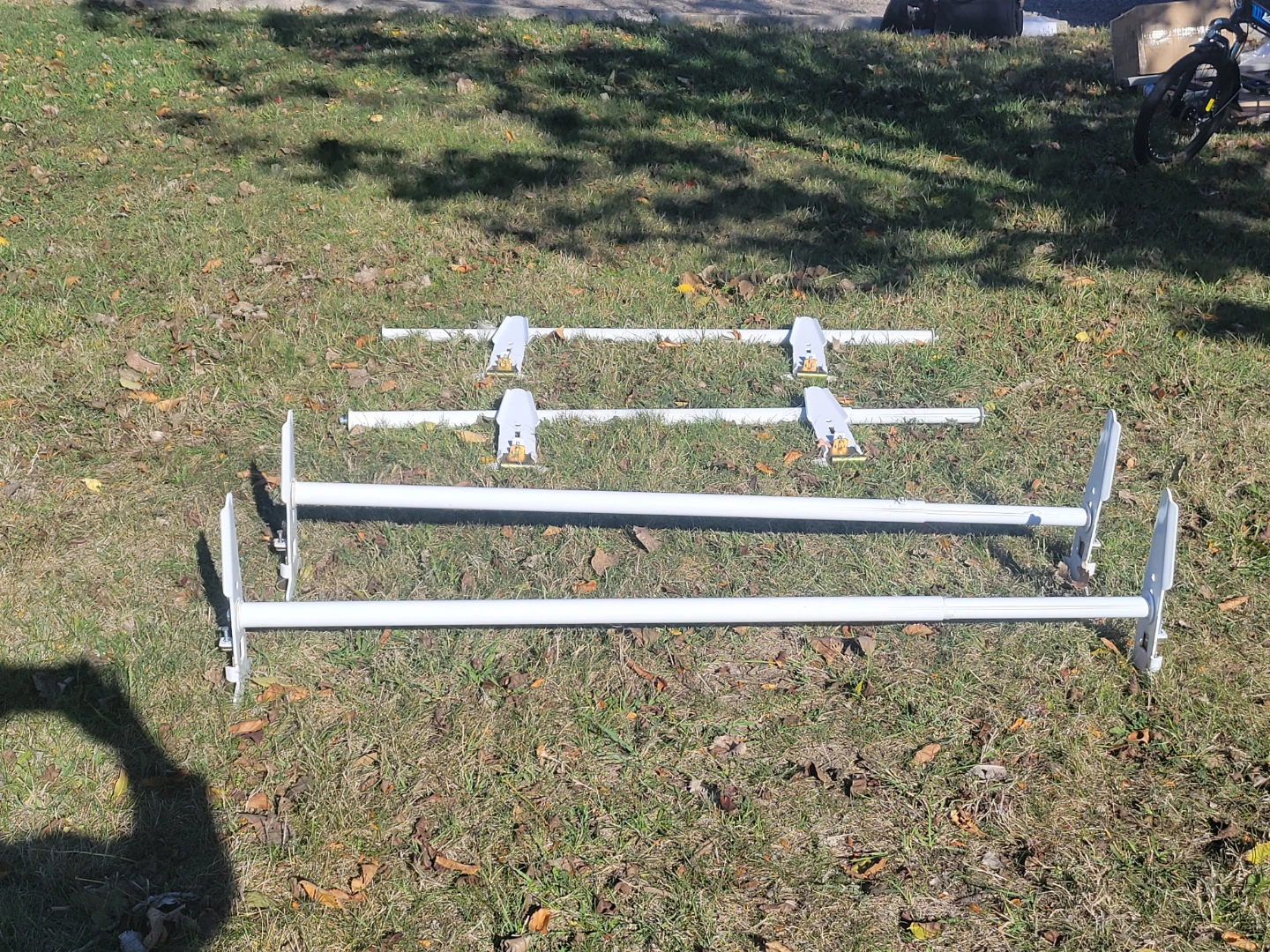 White Roof Rack Crossbars 2 Set of 2 for large van