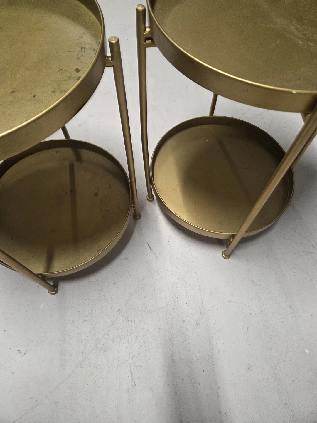 Set of 2 Gold Metal Side Tables - photo 5
