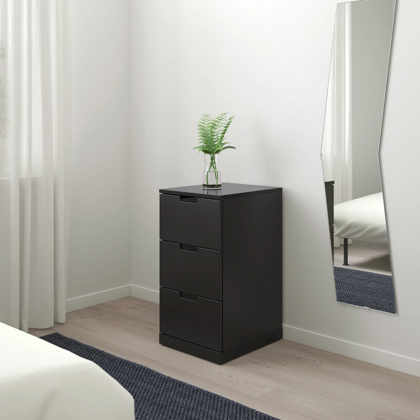 IKEA NORDLI 3-Drawer Chest, Black