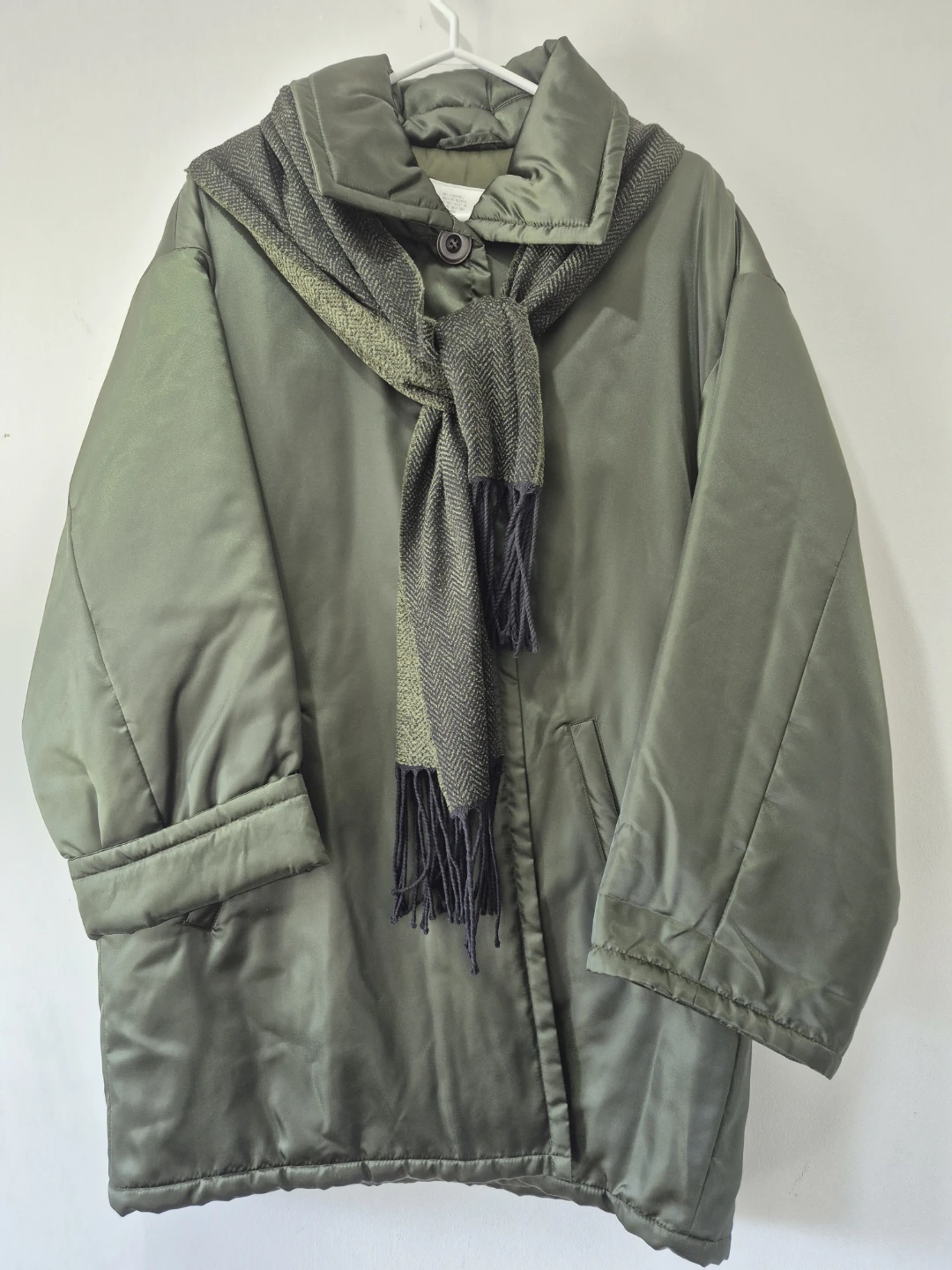 Klaus Steilmann Green Puffer Coat with Matching Scarf