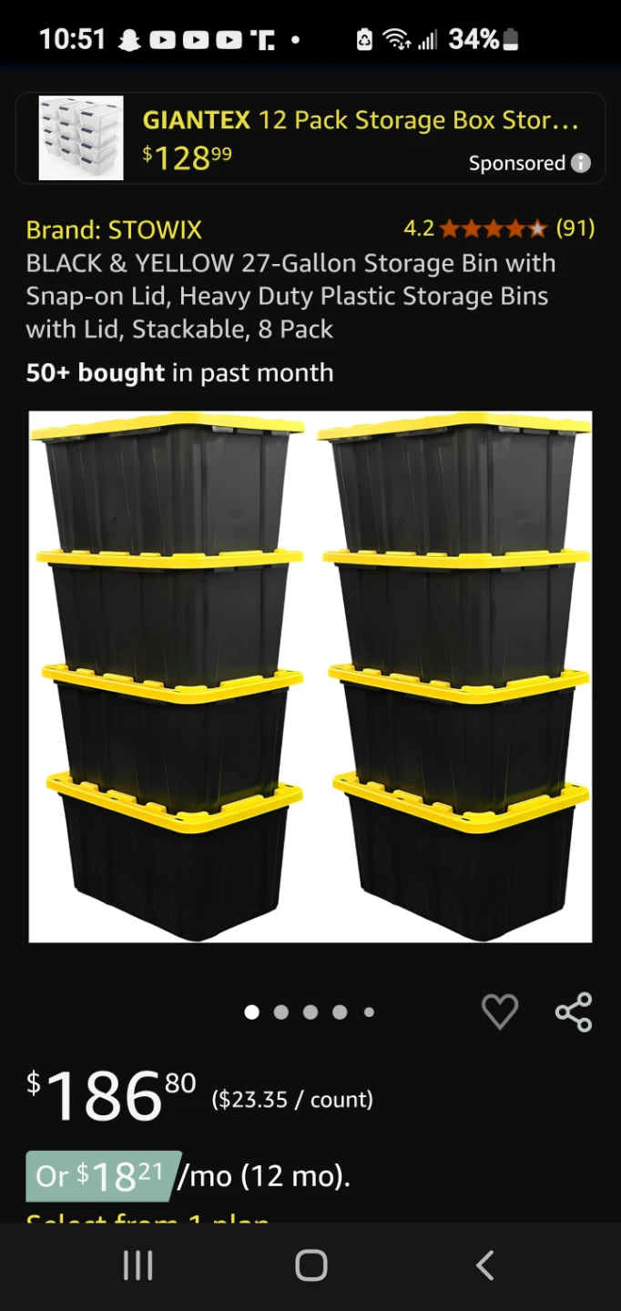 Tuff Store 102 Litre / 27 Gallon Heavy-Duty Storage Box - photo 4