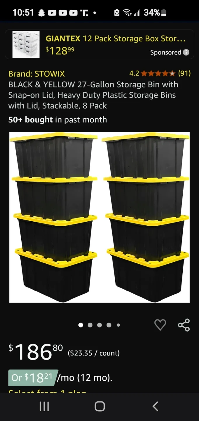 Tuff Store 102 Litre / 27 Gallon Heavy-Duty Storage Box - photo 4