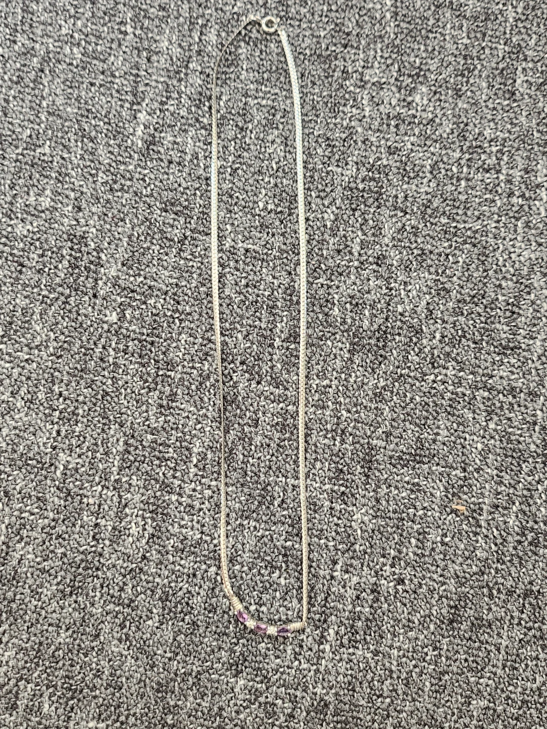 Sterling Silver purple Amethyst-Clear Topaz Tennis necklace - photo 2