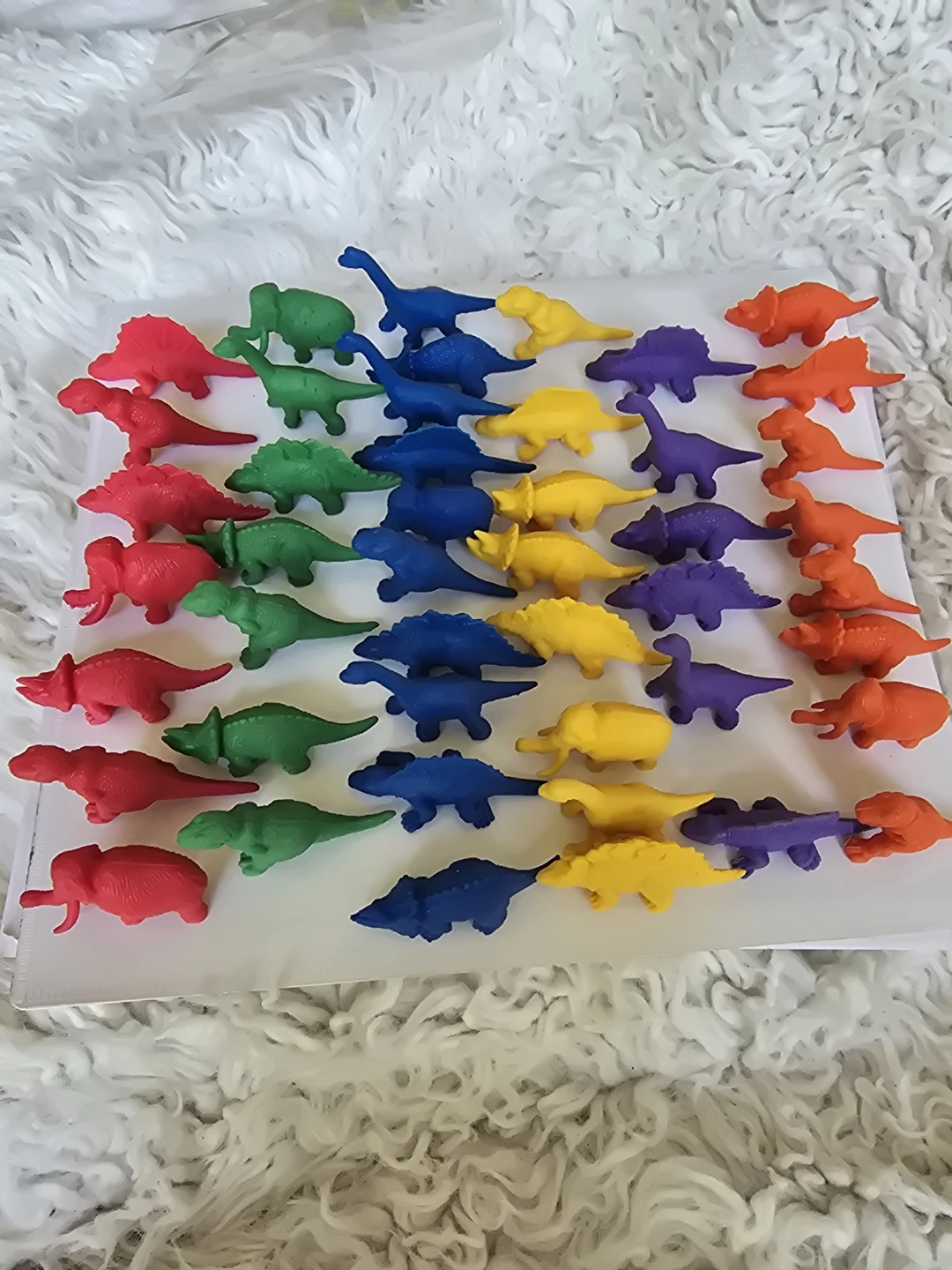 50pc Preschool Dinosaur Math Sorting Counters / Sensory Bin Toys - photo 4