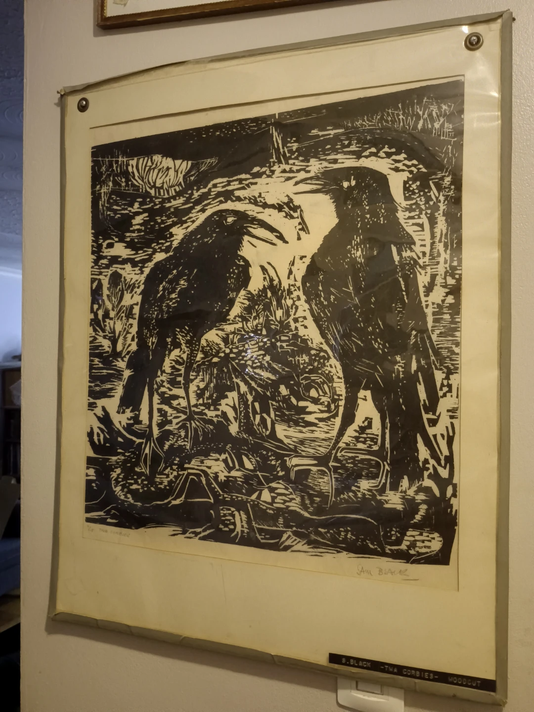 Sam Black Woodcut Print - Twa Corbies