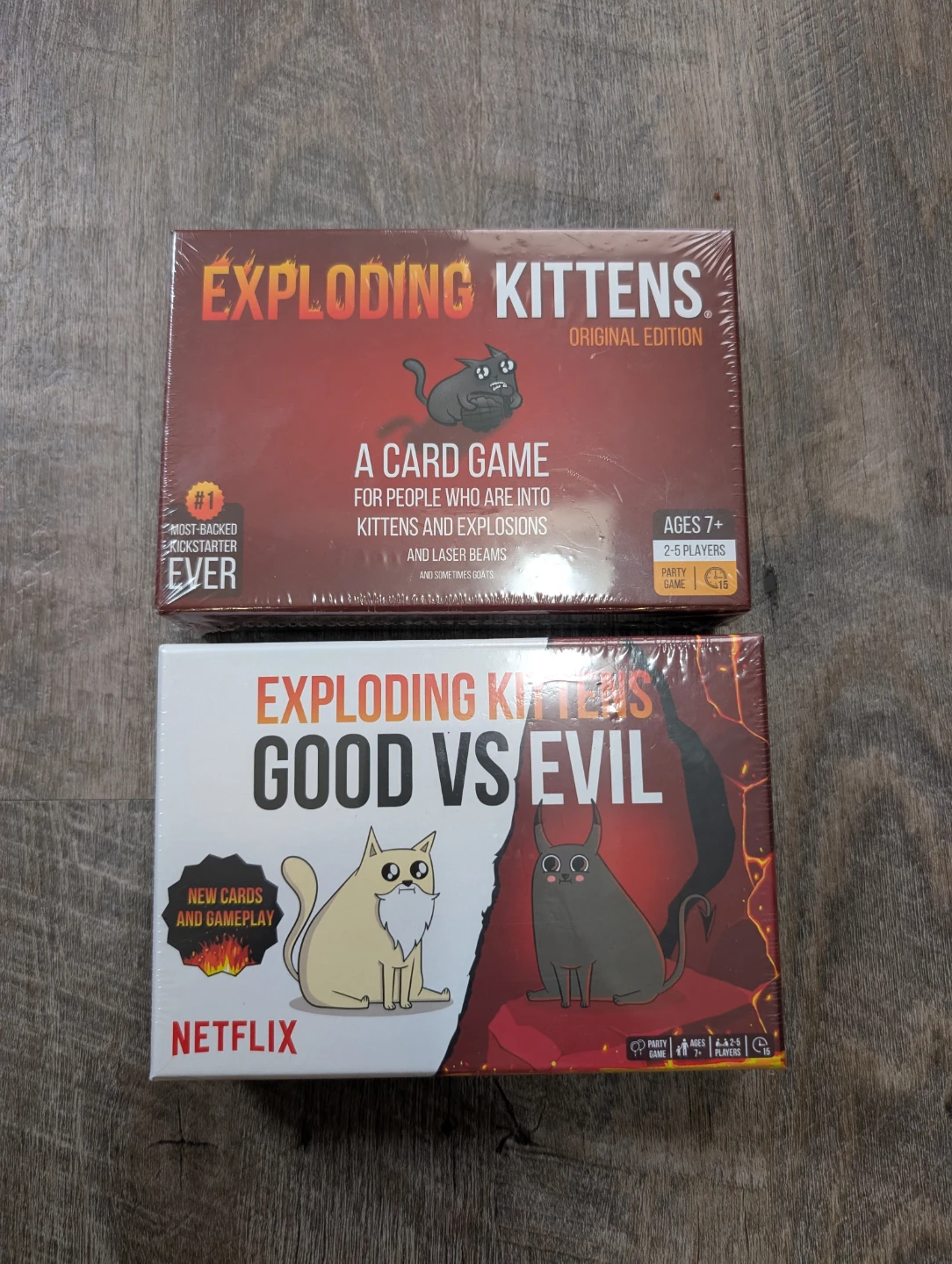 Exploding Kittens Original Edition & Good vs Evil Card Games