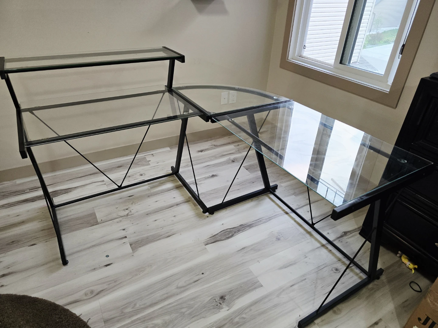 Glass table office chair