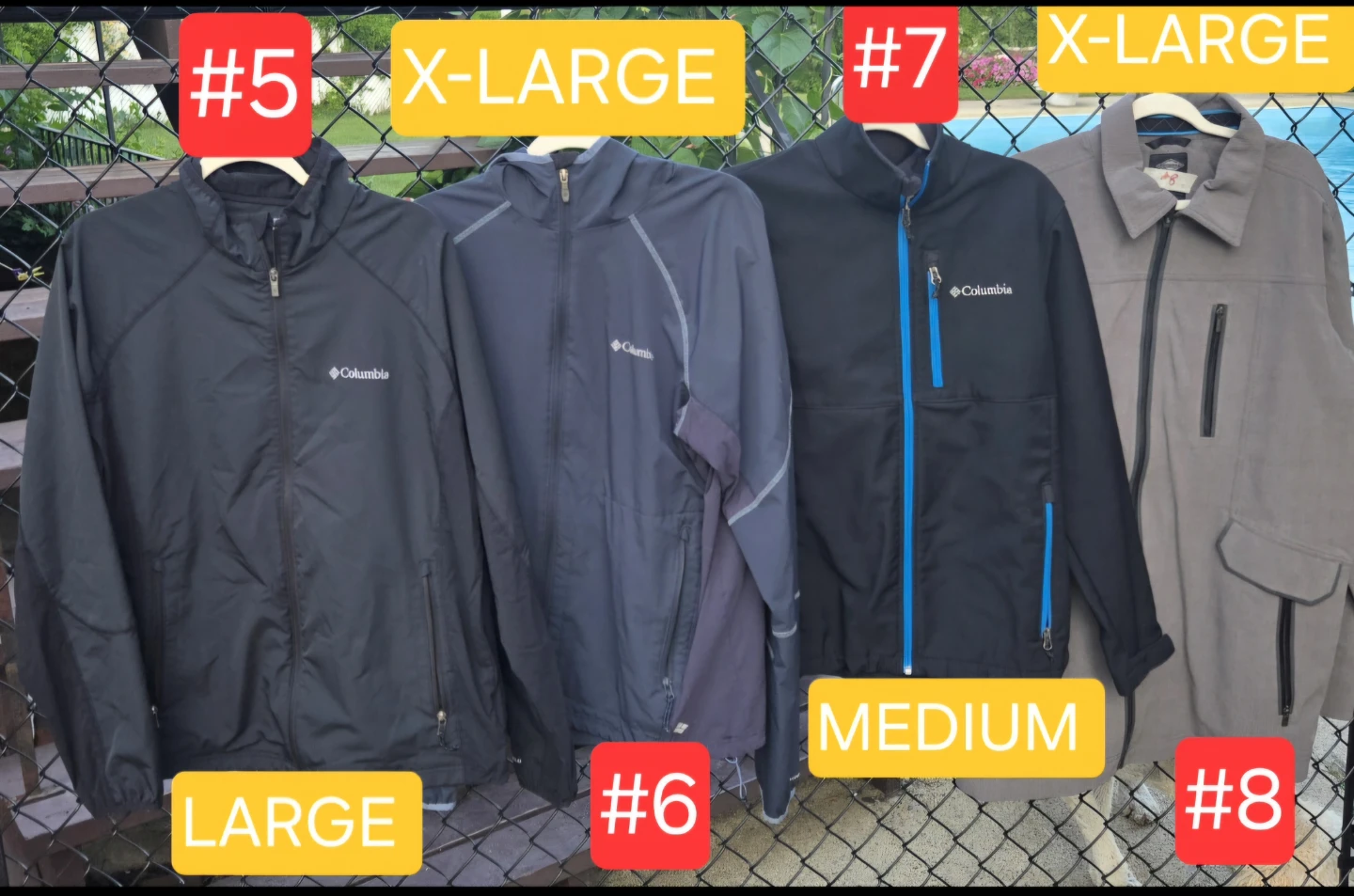 Men's Columbia Fleeces, Jackets and Coats.  Medium - XLarge.