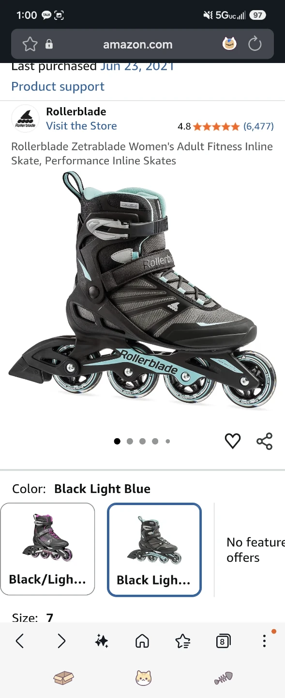 Rollerblade Zetrablade Women's Size 7 Inline Skates