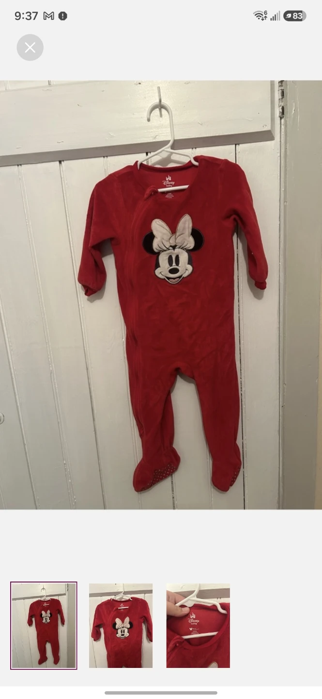 Disney Baby Minnie Mouse Sleepsuit - Red