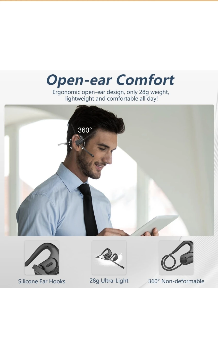 New BANIGIPA Bluetooth Headset, Open Ear Headphones - photo 2