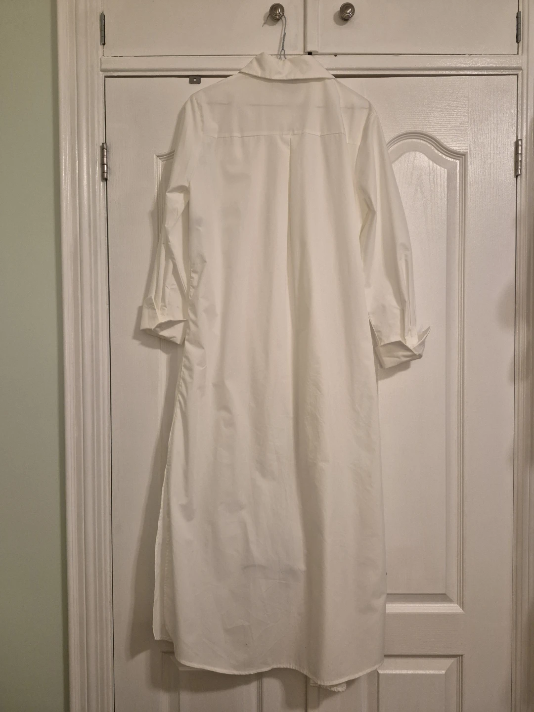 White Button-Up Maxi Shirt Dress - photo 3