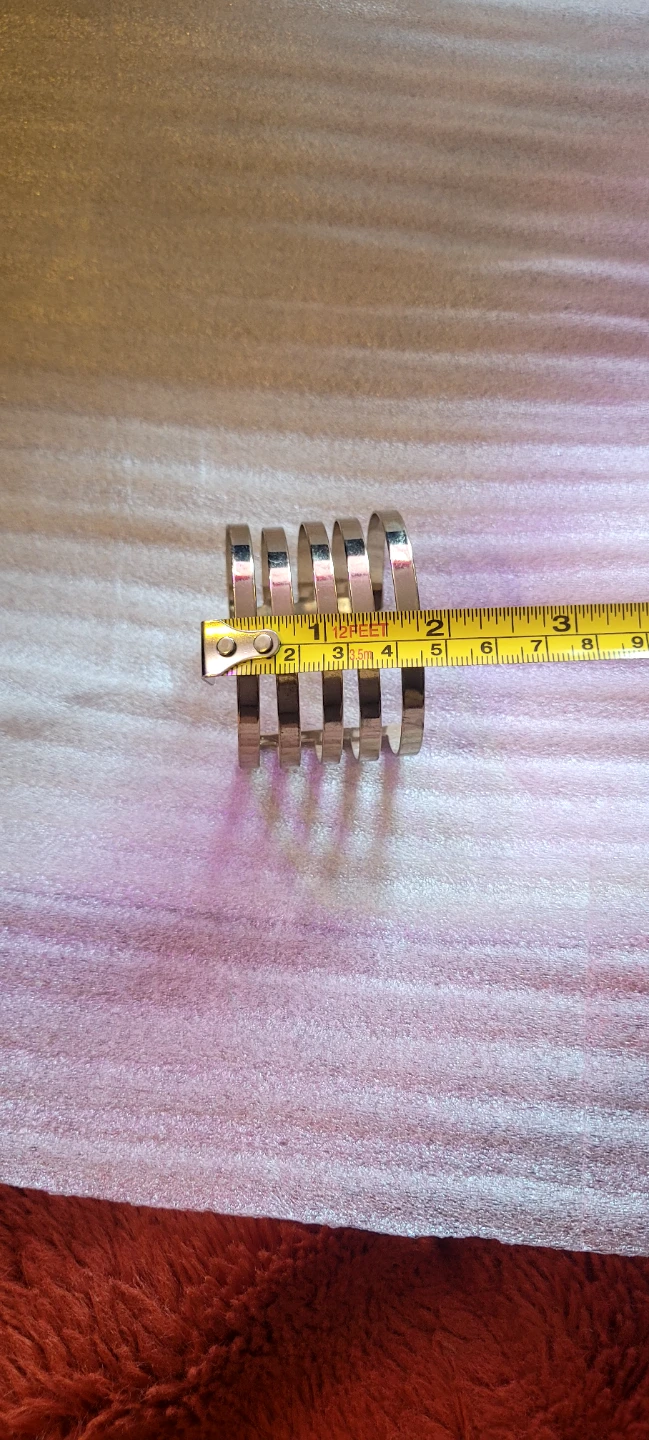 Silver tone multi-band cuff bracelet - photo 5