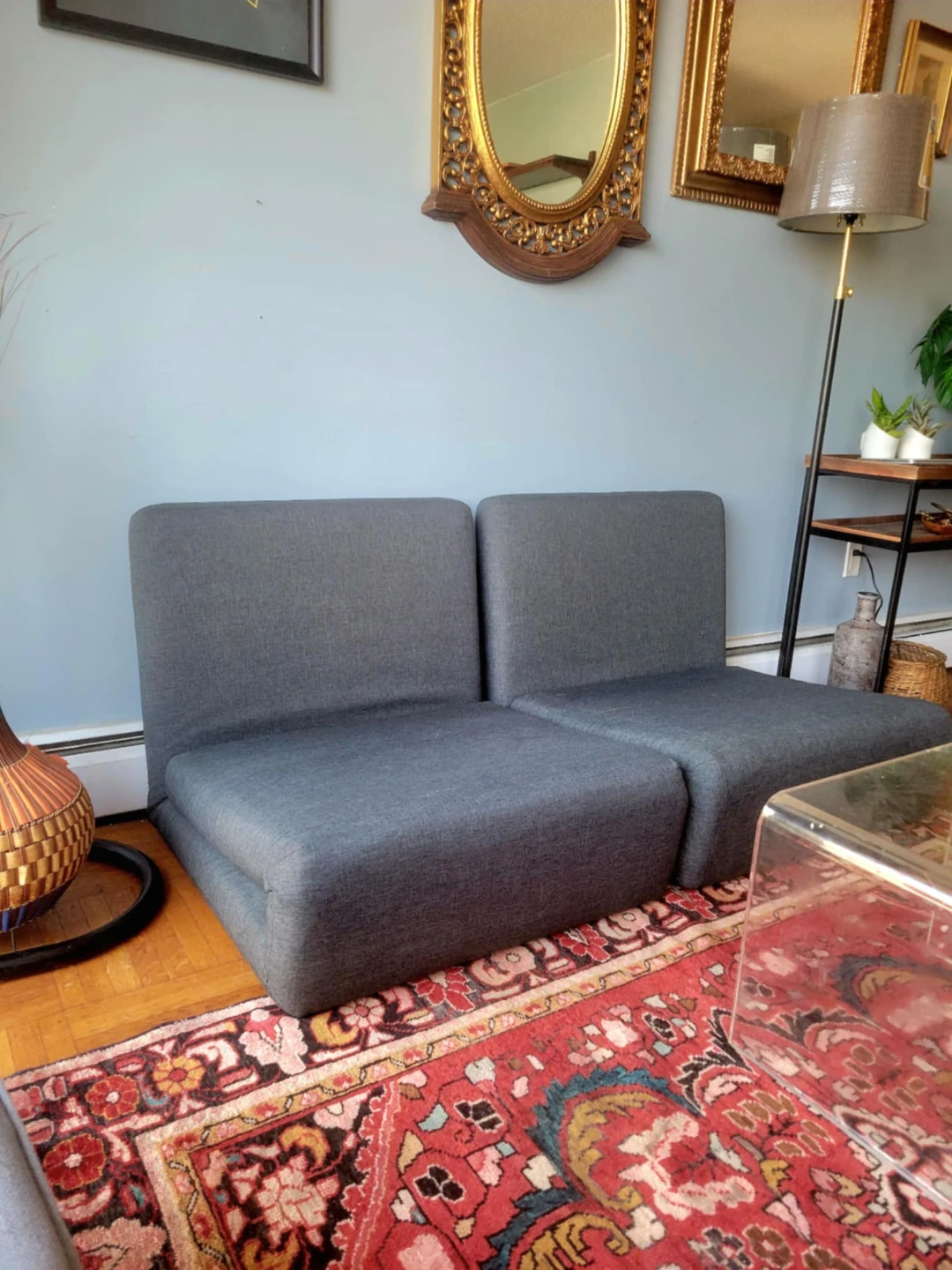 Convertible Grey Two Piece Sleeper Sofa/Chairs - photo 4