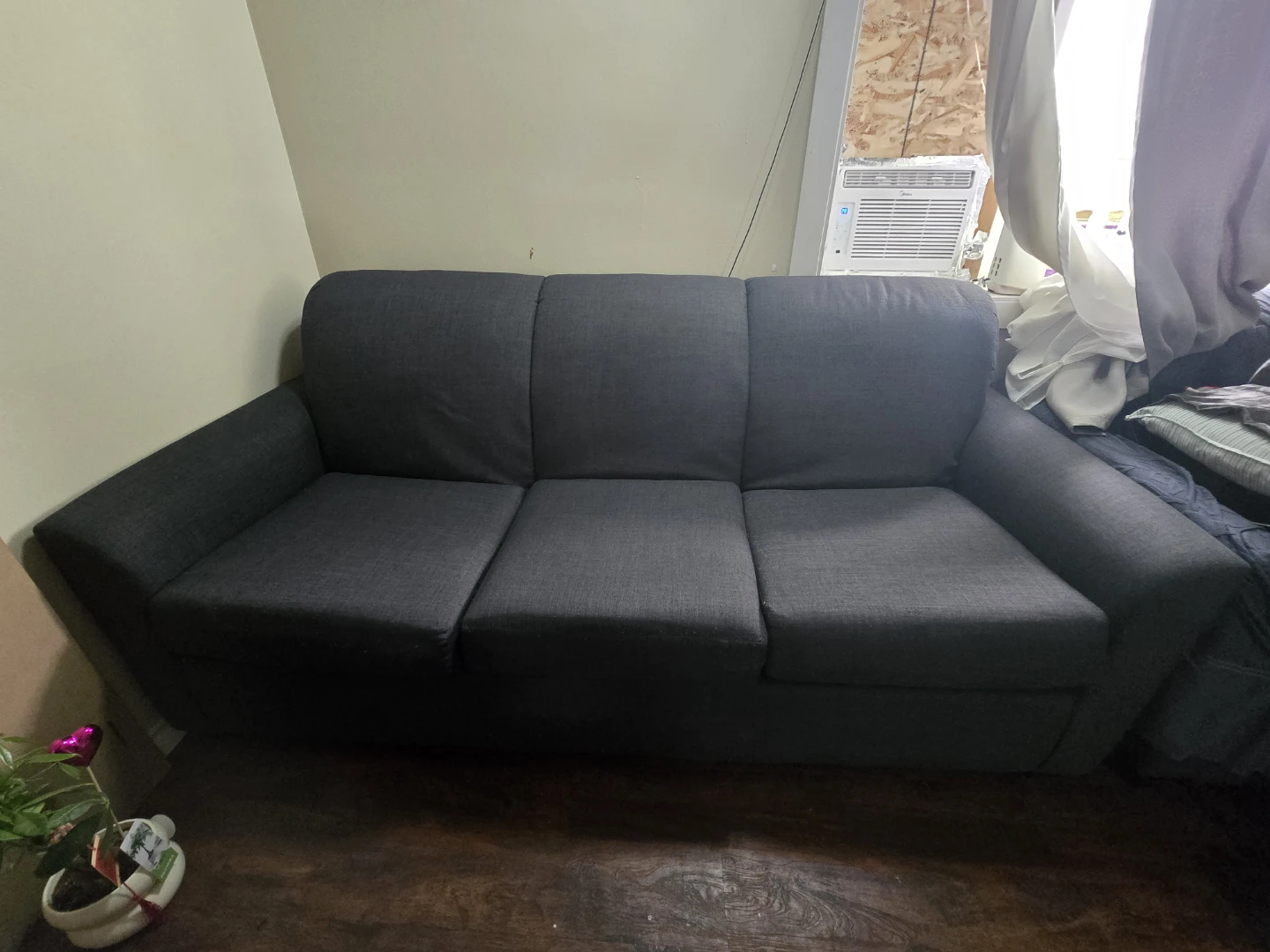 Dark Grey Fabric Sofa - photo 3