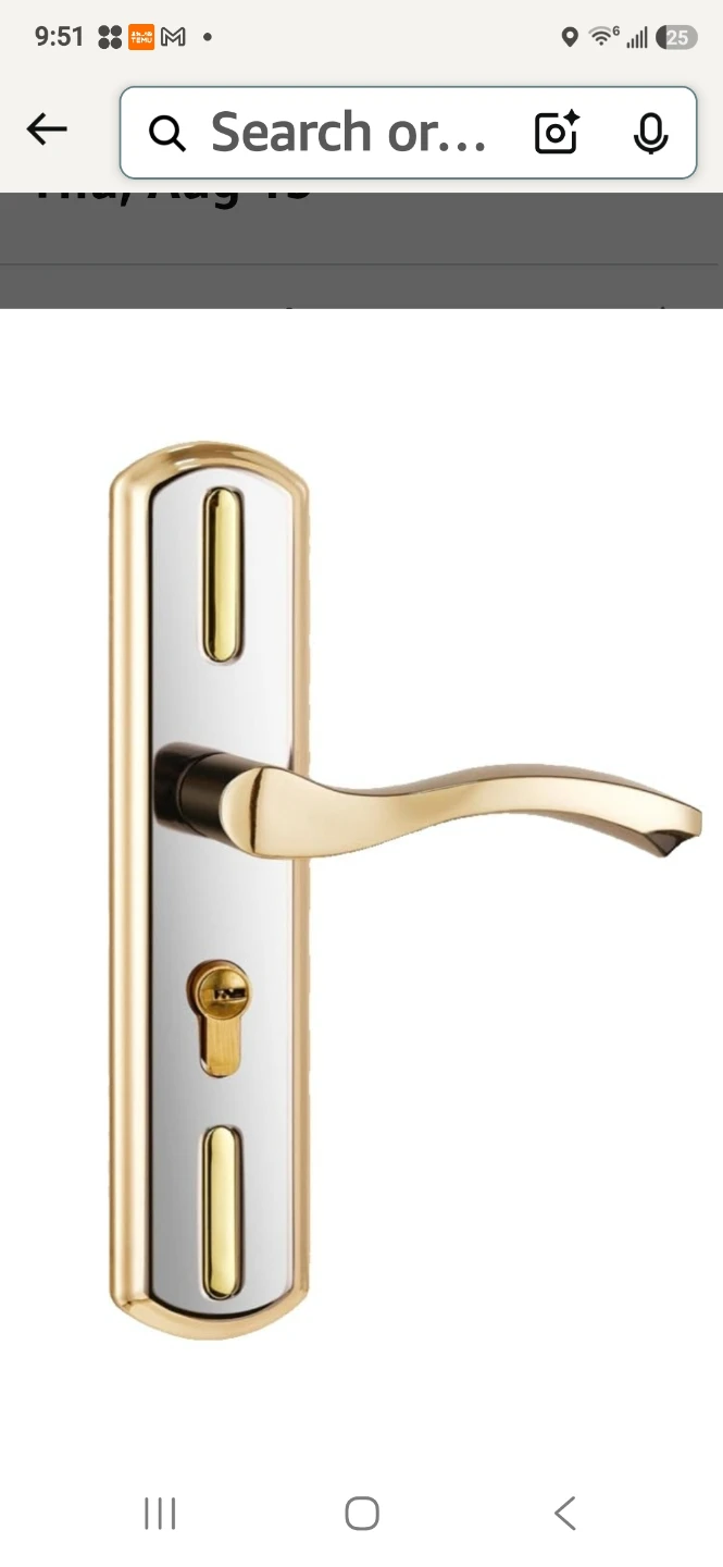 Door Lever Handle with Lock - Titanium Golden Two-Tone