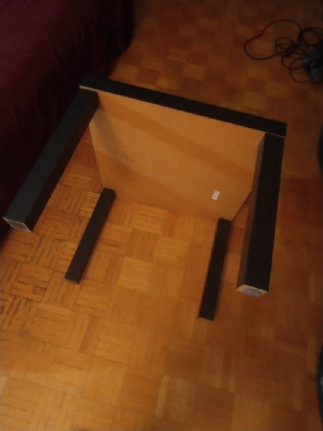Black Ikea square side table, 21 3/4", 17 3/4" tall - photo 5